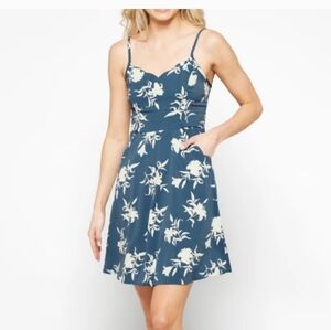41 Hawthorn Blue Floral Spaghetti-Strap Fit & Flare Dress